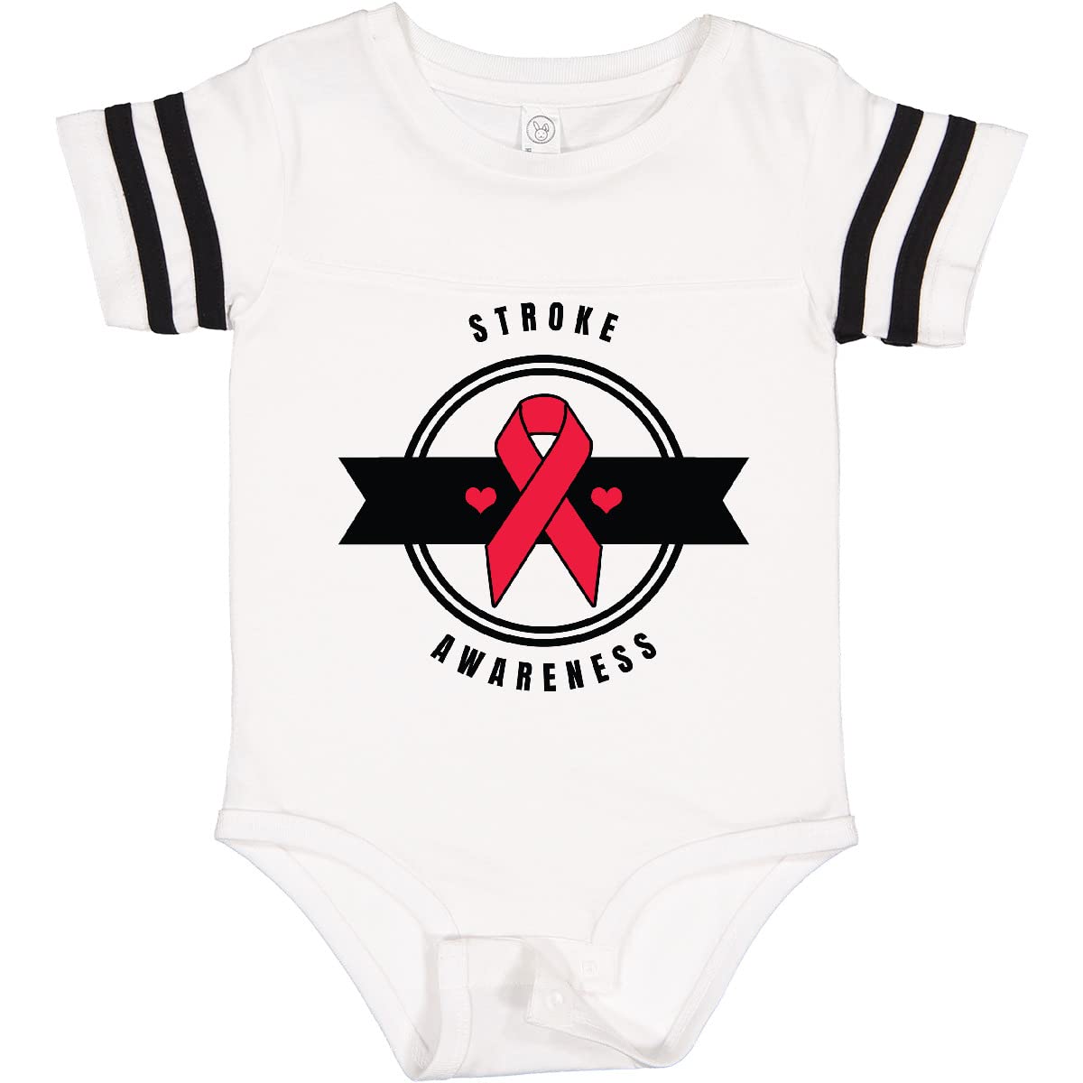 Inktastic Stroke Awareness Red Ribbon Baby Bodysuit - Cute Infant Outfit for Awareness Events & Fundraisers