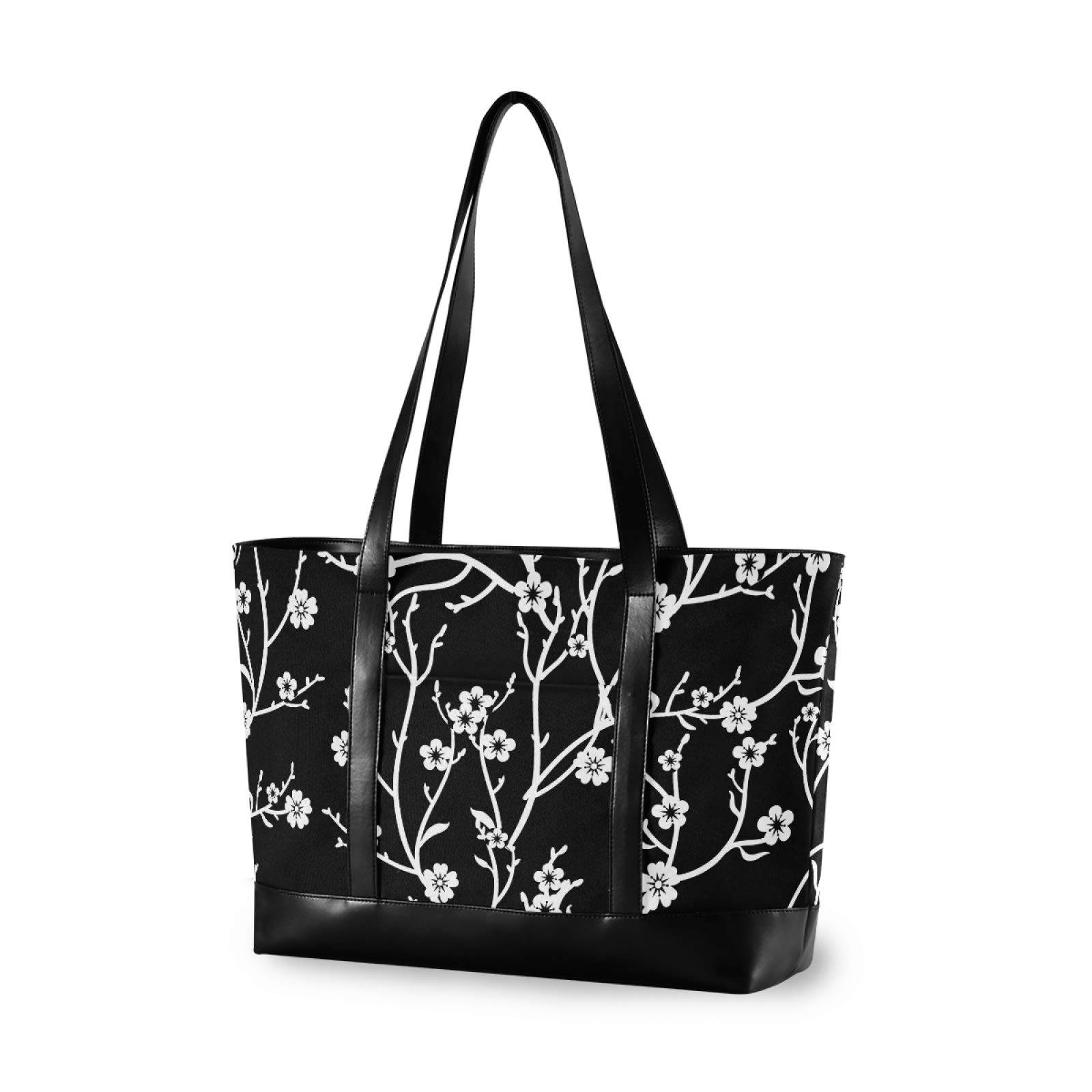 Elegant Cherry Blossom Laptop Tote Bag for Women - 15.6 Inch Stylish Work Purse with Organizer Compartments | Perfect for Teachers, Office Professionals & College Students - Ideal for Work, Commuting & Business Travel