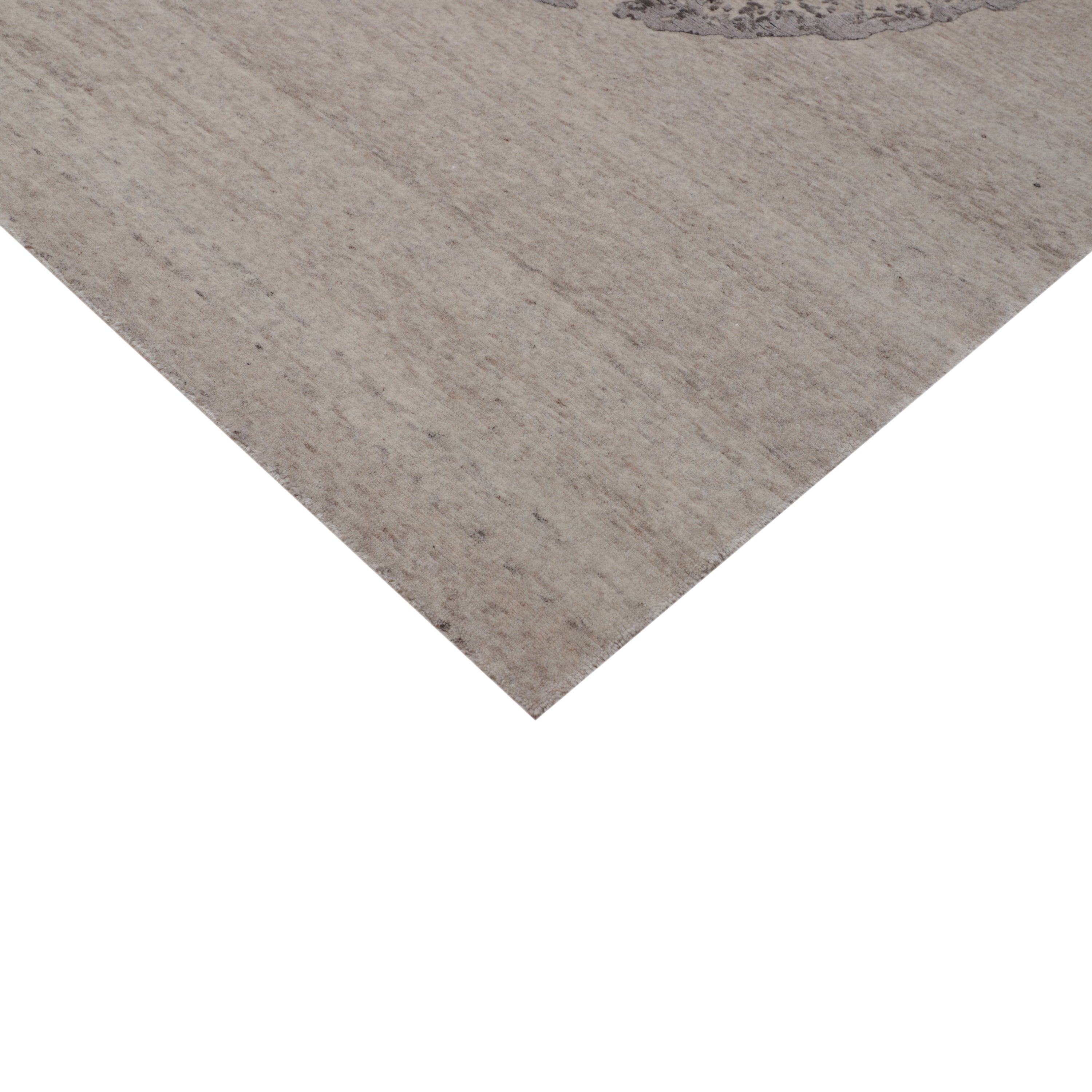 Brown Contemporary Wool Linen Blend Area Rug 8'2