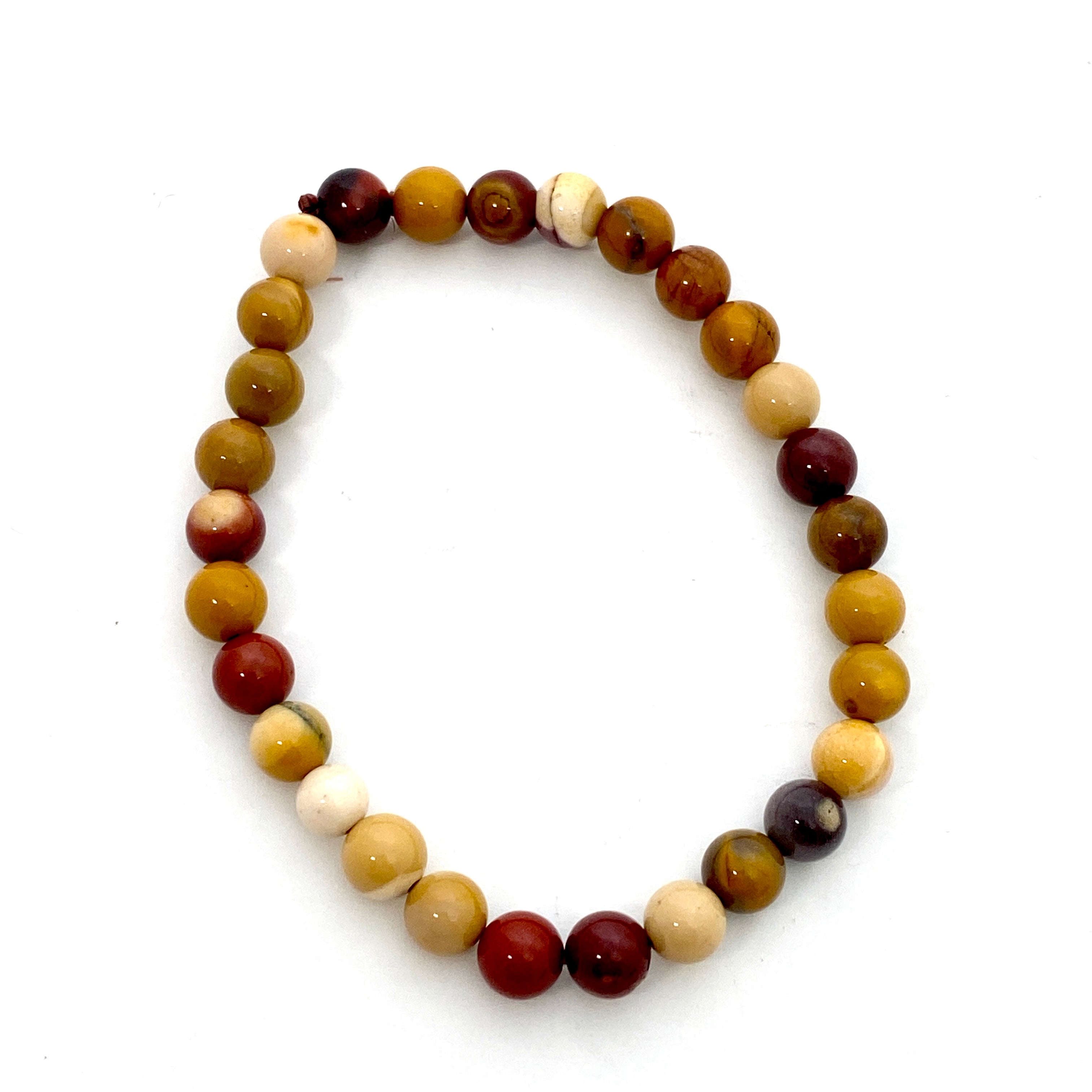 Natural Mookaite Gemstone Bracelet for Women - Healing Crystal Jewelry for Meditation, Yoga & Spiritual Balance | Handmade Beaded Stretch Band