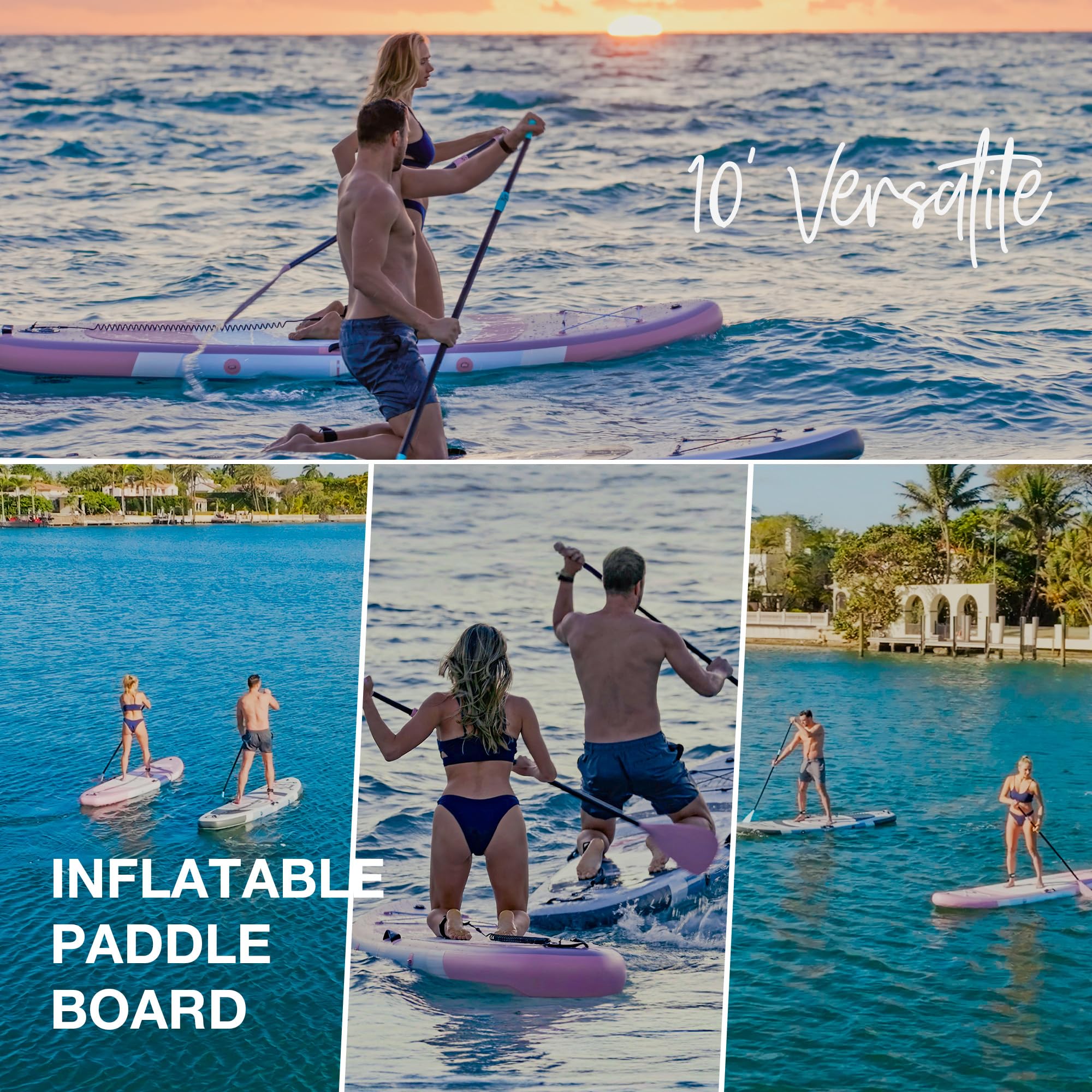 Niphean Inflatable Stand Up Paddle Board for Adults - 10ft SUP Board with Stable Fins, Durable SUP Accessories - Perfect for Beginners, Yoga & Water Sports - Great for Lakes, Rivers & Ocean Paddling