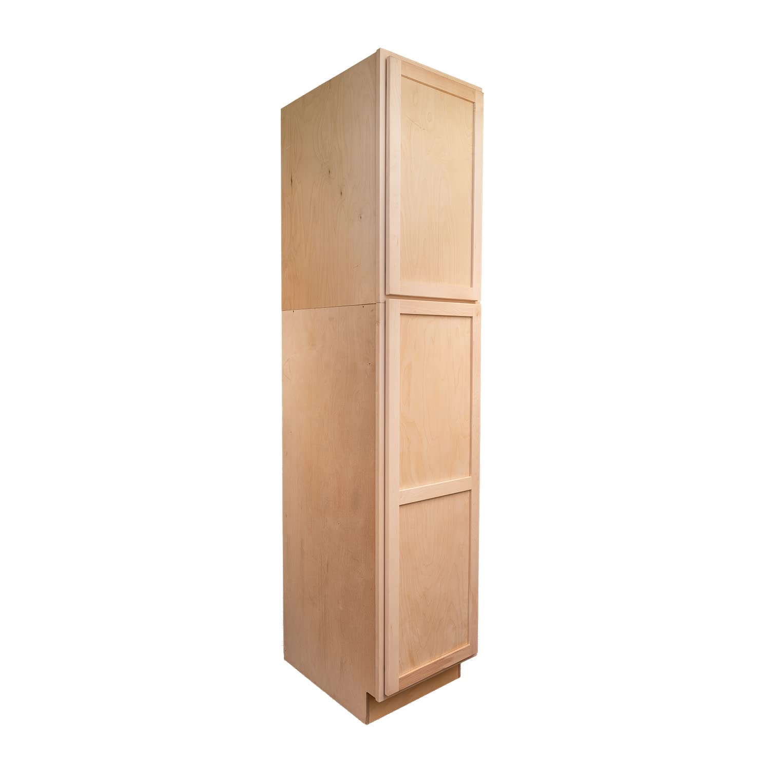 Quicklock RTA Ready-to-Assemble Shaker Style Kitchen Cabinets - 100% Hardwood Base Cabinets with Soft Close Hardware | Made in USA | Raw Maple Pantry Cabinet 24