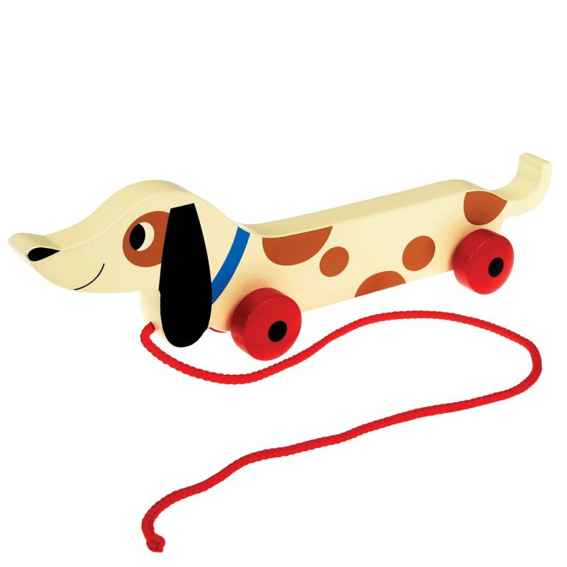 Charlie The Sausage Dog Wooden Pull Toy - Handmade Wooden Pulling Toy for Toddlers & Kids - Perfect for Early Learning, Motor Skills Development & Pretend Play