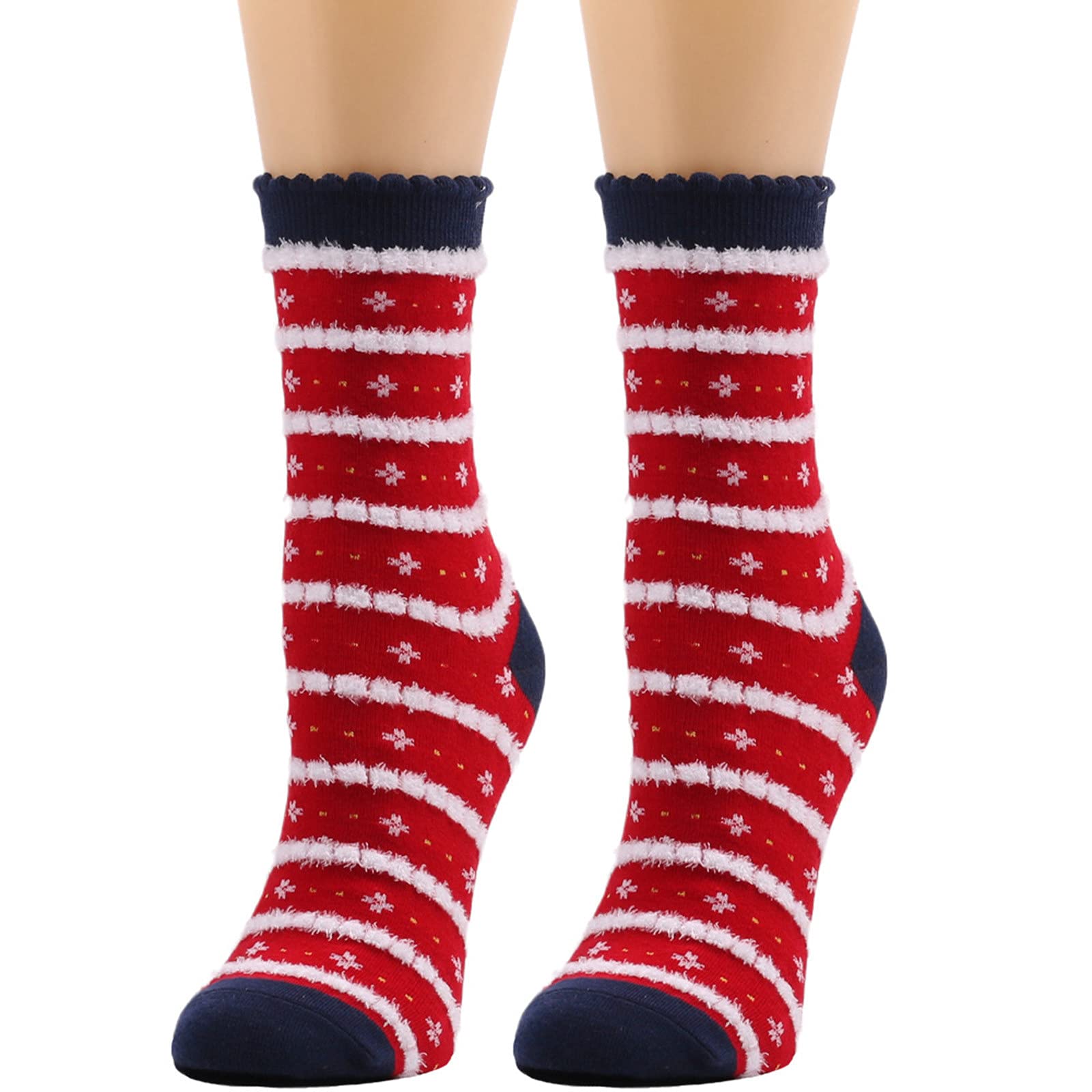 Vintage Christmas Printed Women's Cute Winter Socks - Thick Long Casual Comfortable Socks for Women | Perfect for Holiday Gifts, Cozy Outfits & Festive Celebrations