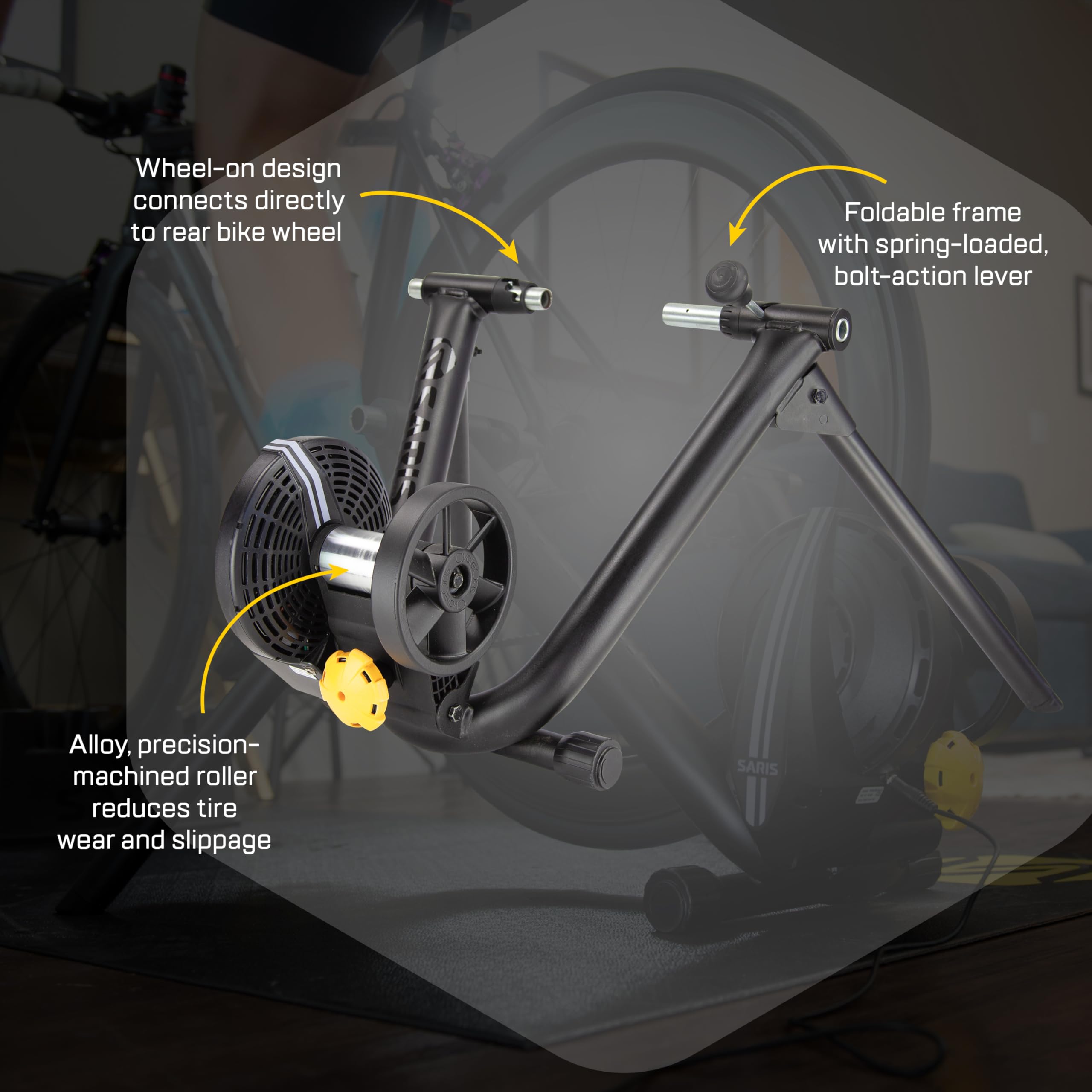 Saris M2 Smart Indoor Bike Trainer - Electromagnetic Resistance, Zwift Compatible for Virtual Cycling, Home Workout & Fitness Training
