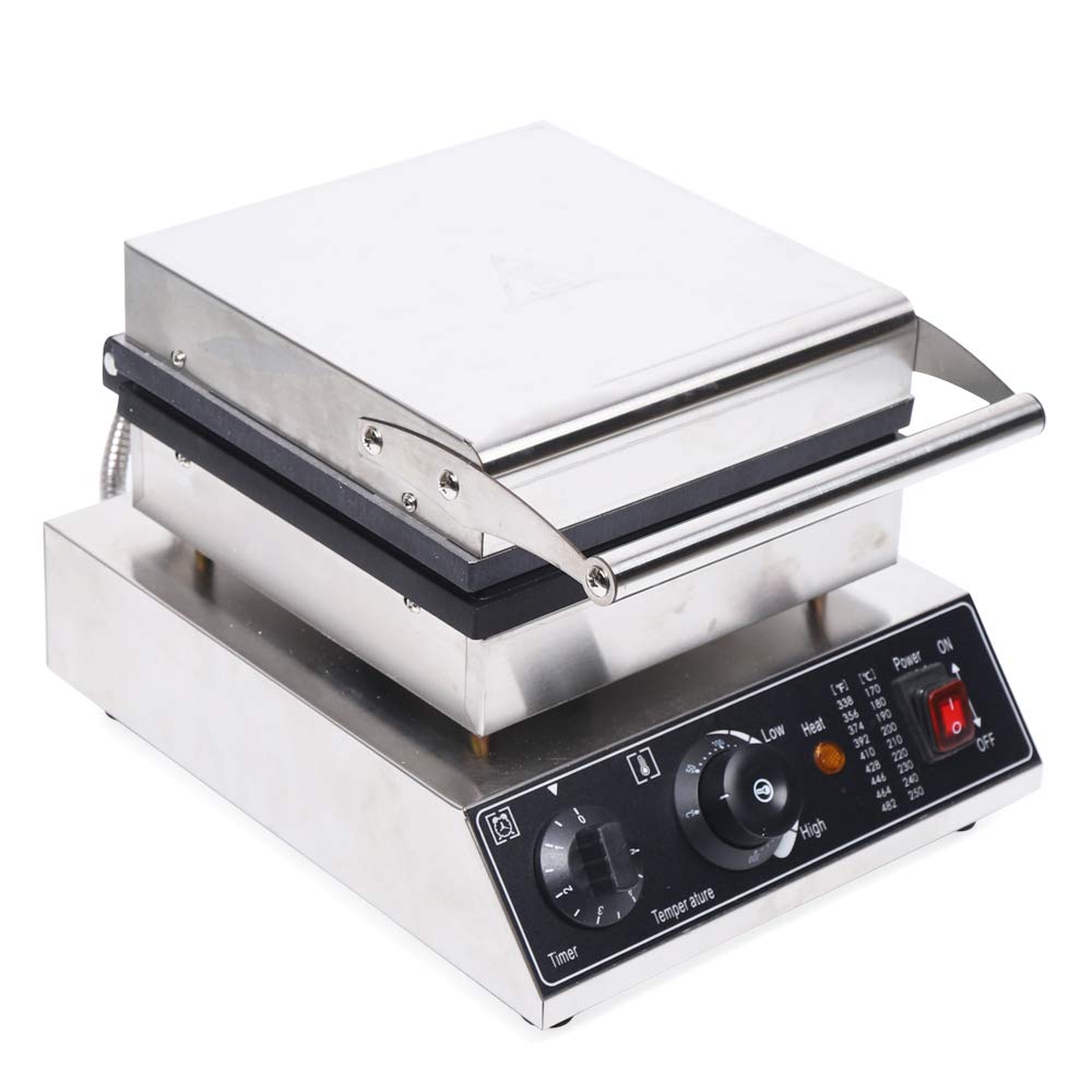 Commercial Waffle Maker - Non-Stick Stainless Steel Waffle Machine with Temperature & Time Control - 110V Electric Waffle Iron for Bakery, Restaurant, Home & Breakfast Buffet (4-Piece Set) - Perfect for Belgian Waffles, Pancakes & Breakfast Catering