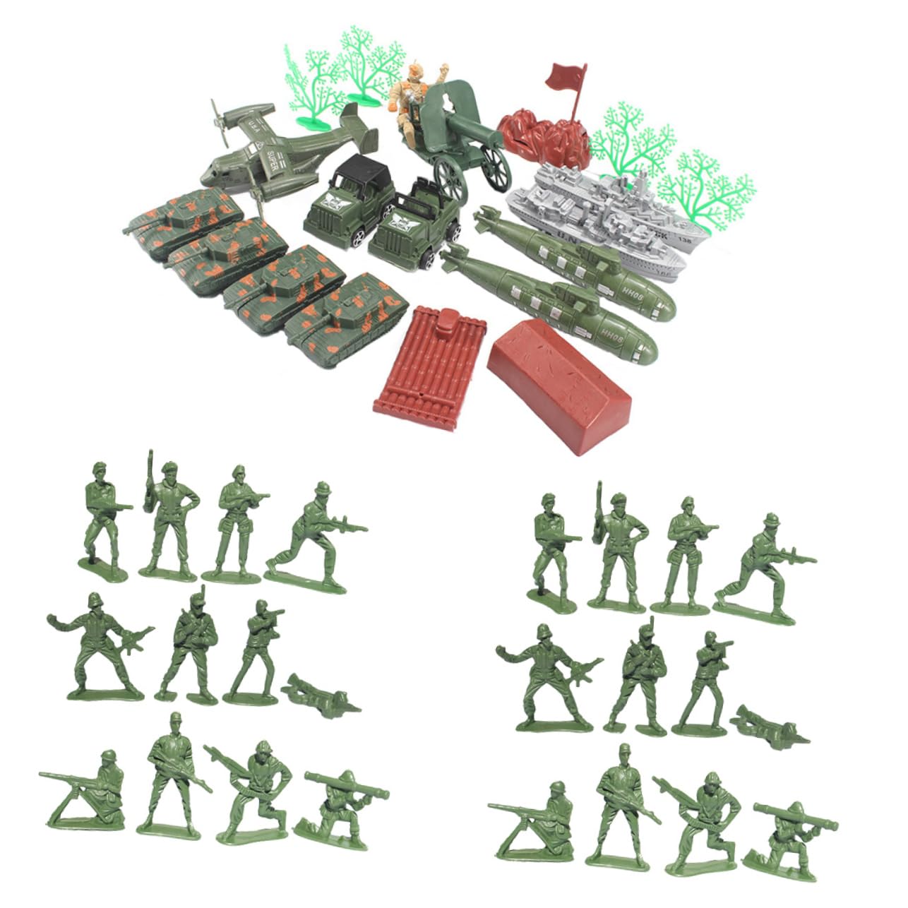 Vaguelly 120pcs Army Soldier Toy Figures Set - Military Battle Playset for Kids, Educational War Game Toys for Boys, Plastic Soldier Collection for Kids Birthday Gifts | Perfect for War-Themed Playtime, Strategy Games & Collectible Displays