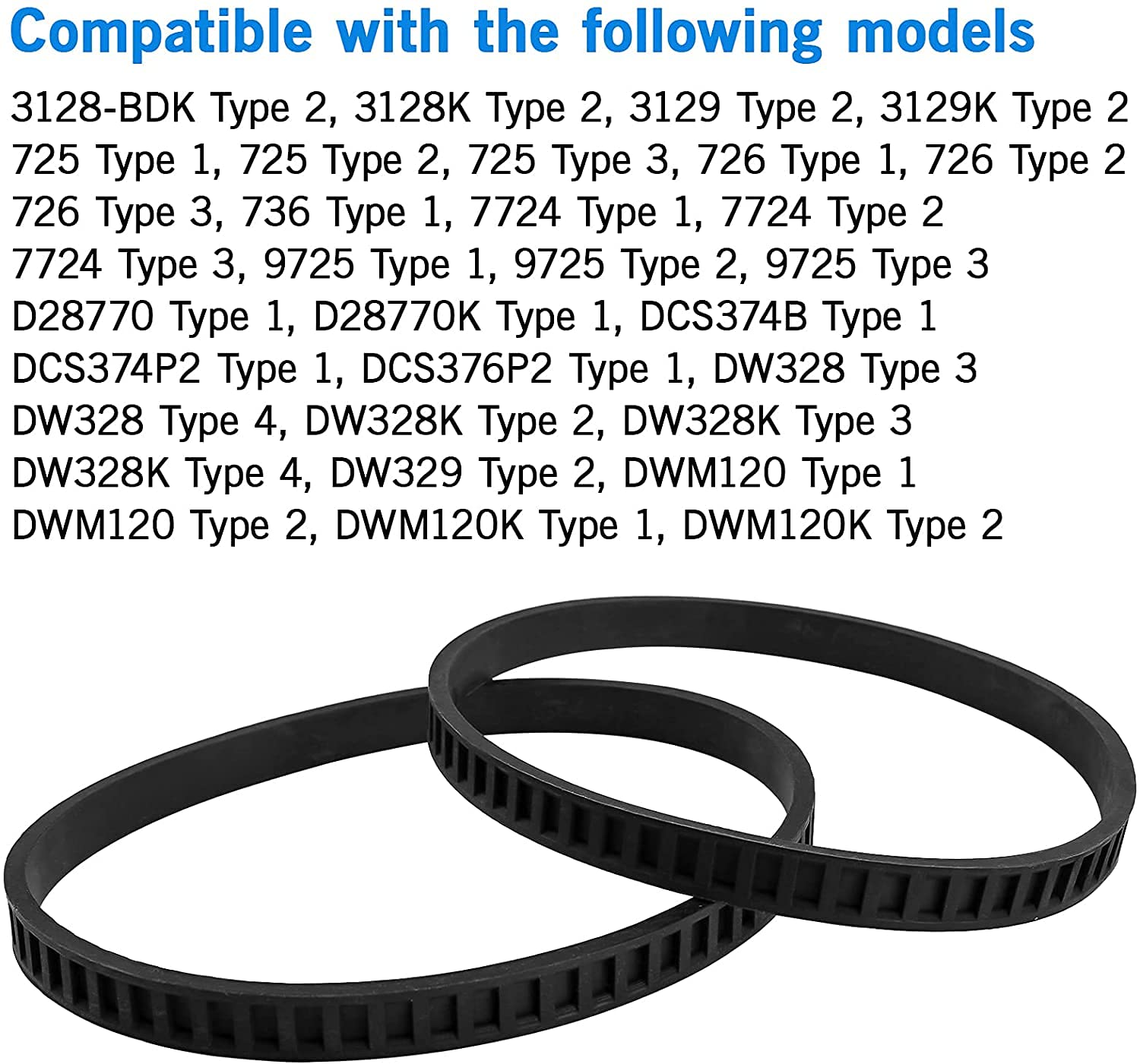 2 Pack 650721-00 Bandsaw Rubber Tires Replacement for Dewalt DWM120, A02807, DCS374, DW328K Band Saws - Durable Fit for Woodworking & Metal Cutting Projects