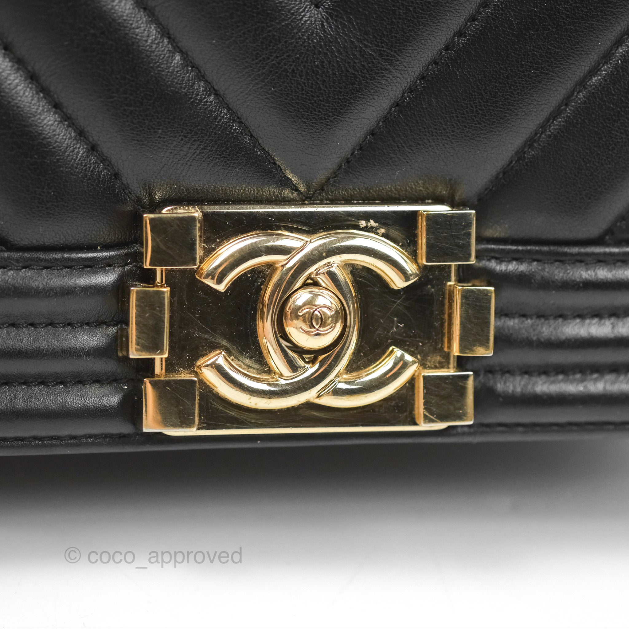 Chanel Chevron Small Boy Bag in Black Calfskin with Gold Hardware - Luxury Crossbody Bag for Women, Perfect for Evening Events & Date Nights