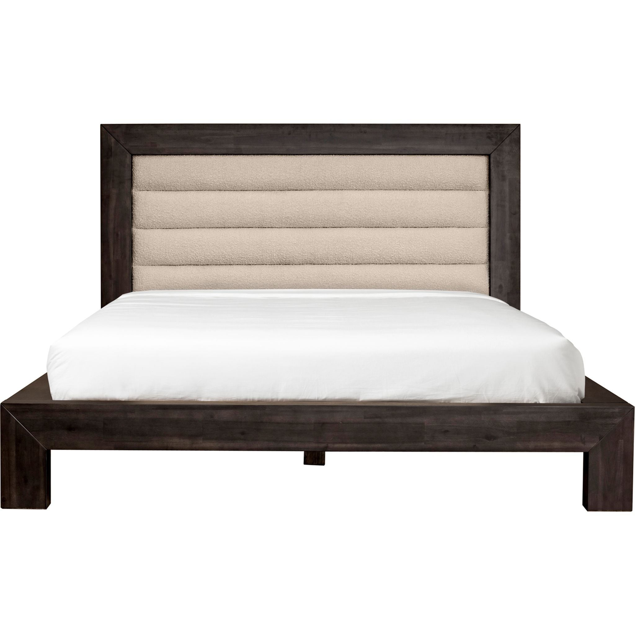 Ashcroft Platform Bed Frame - Dark Grey Queen Size, Modern Minimalist Bedroom Furniture for Small Spaces & Apartments