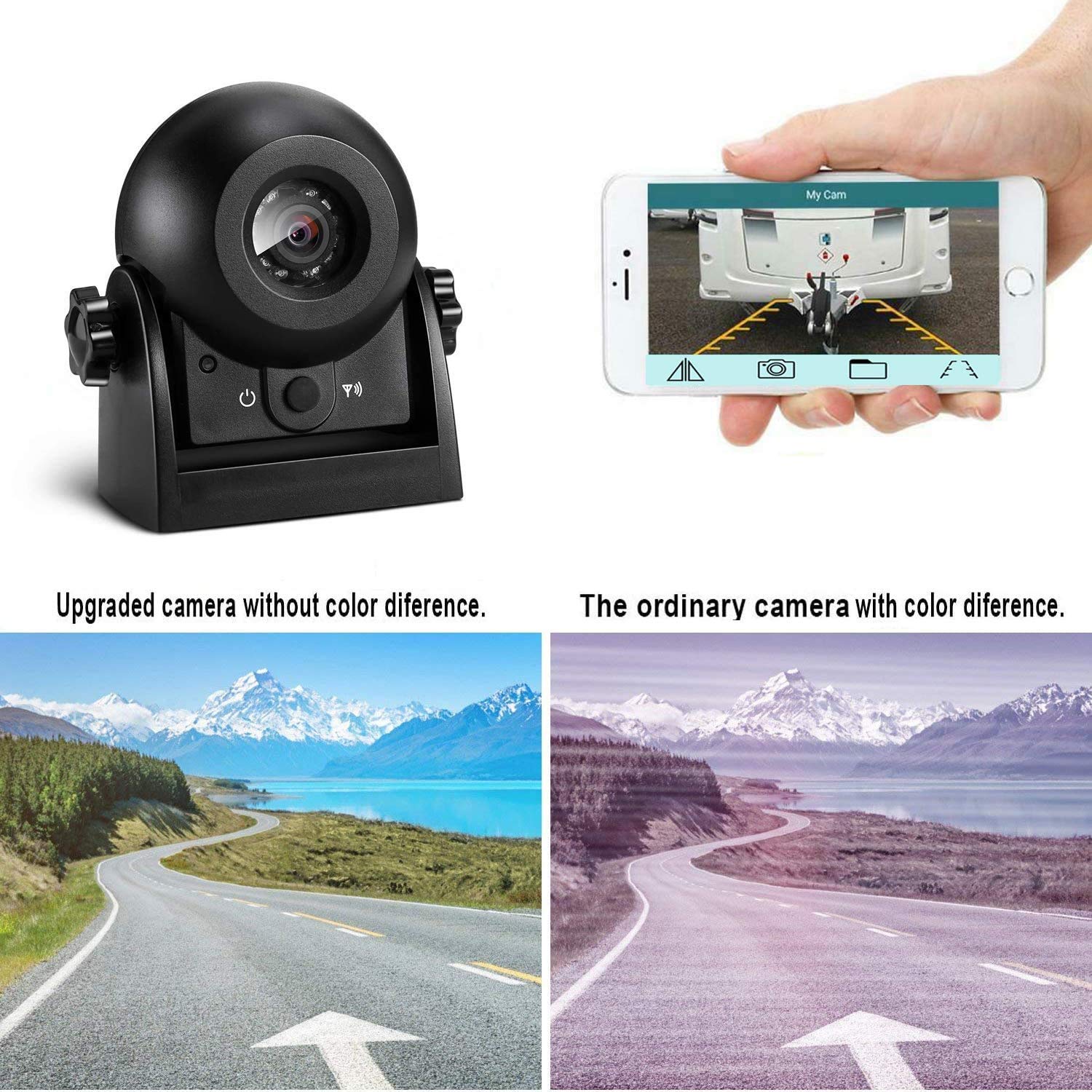 Wireless Magnetic Rear View Camera for Cars - Waterproof IP68, Smart APP Compatible with iPhone & Android, Night Vision Backup Camera for SUV, Van, Trailer - Perfect for Parking, Reversing & Night Driving Safety
