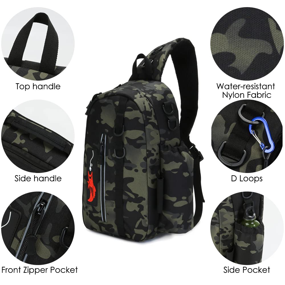 Qingyuan Fishing Shoulder Bag - Waterproof Travel Carry Bag with Reel Storage for Outdoor Fishing & Camping | Perfect for Anglers & Travel Enthusiasts
