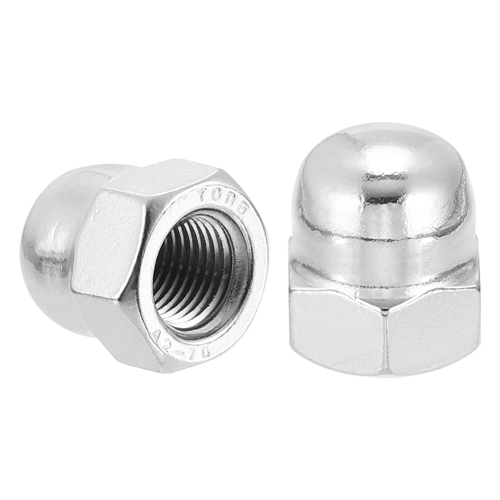 uxcell M12x1.25 Acorn Cap Nuts, 5Pcs 304 Stainless Steel Dome Cap Head Nut for Bolt Cover - Rustproof Hardware Fasteners for Automotive, Furniture & DIY Projects (Silvery Finish)