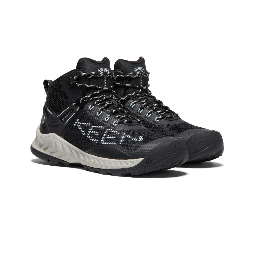 NXIS EVO Women's Waterproof Winter Boots - Black/Blue Glass | Slip-Resistant, Warm & Comfortable for Snow, Hiking & Outdoor Activities