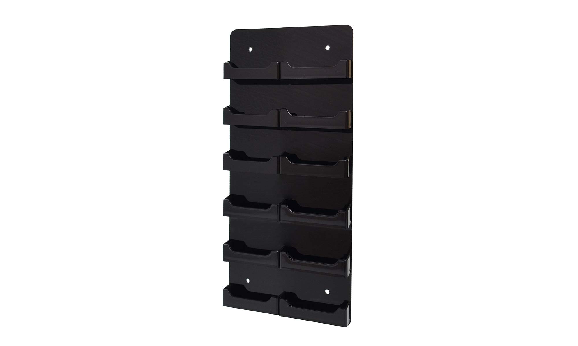 6-Pack Black Acrylic Slatwall Business Card Holders - Horizontal Wall Mount Display for Retail Stores, Offices & Trade Shows