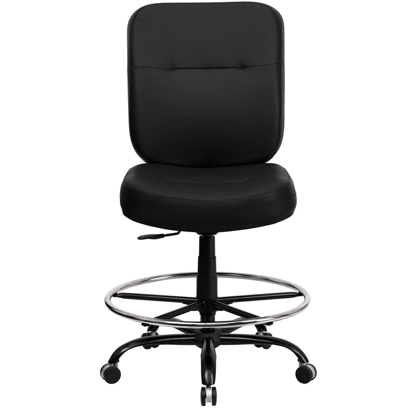 FLASH HERCULES Series Big & Tall 400 lb. Capacity Black Fabric Executive Swivel Ergonomic Office Chair with Rectangular Back - Perfect for Home Office, Gaming, and Heavy-Duty Workspaces