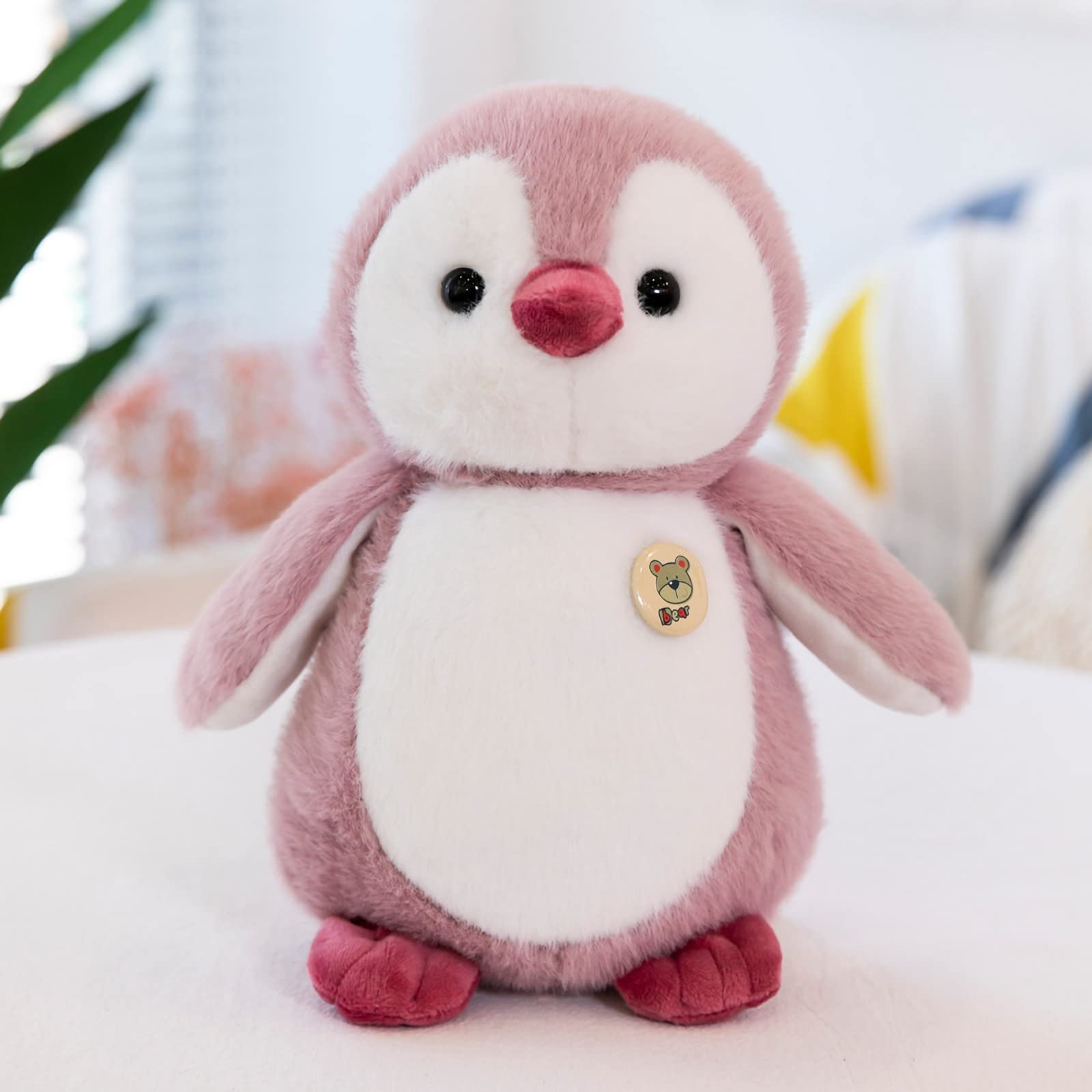 Soft Pink Plush Penguin Stuffed Animal Toy - 10 Inch Cuddly Stuffed Penguin for Kids, Baby Shower Gift & Nursery Decor | Perfect for Birthday Presents, Christmas Gifts & Bedtime Companions