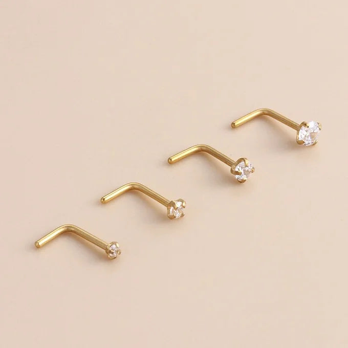 18K Gold Small Nose Stud Piercing Jewelry - Dainty Nose Ring for Women | Perfect for Everyday Wear, Special Occasions & Gifts