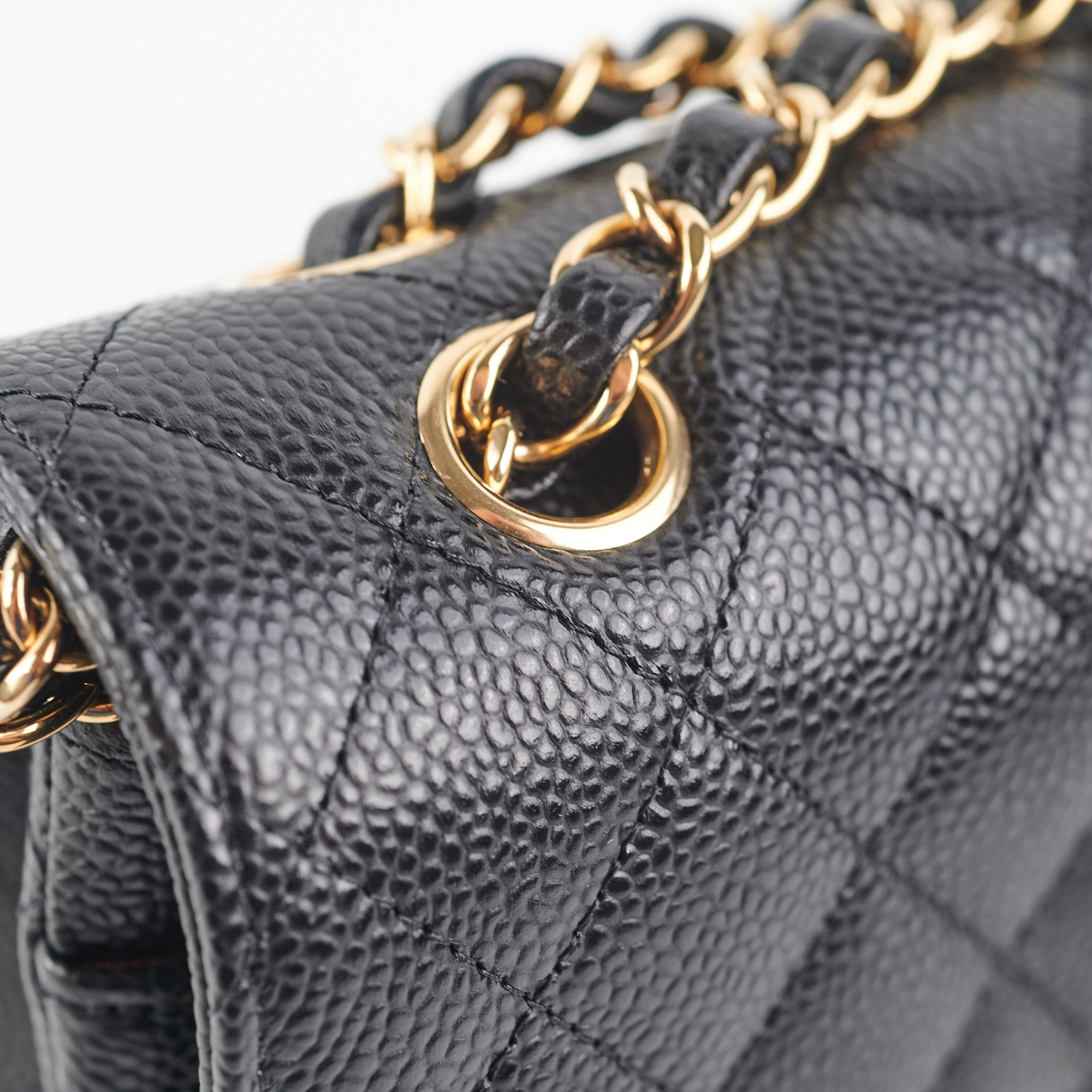 Chanel Small Caviar Classic Double Flap Bag with Gold Hardware - Authentic Black Leather Handbag (Microchipped, October 2022) | Luxury Crossbody Purse for Women, Perfect for Evening Events & Special Occasions