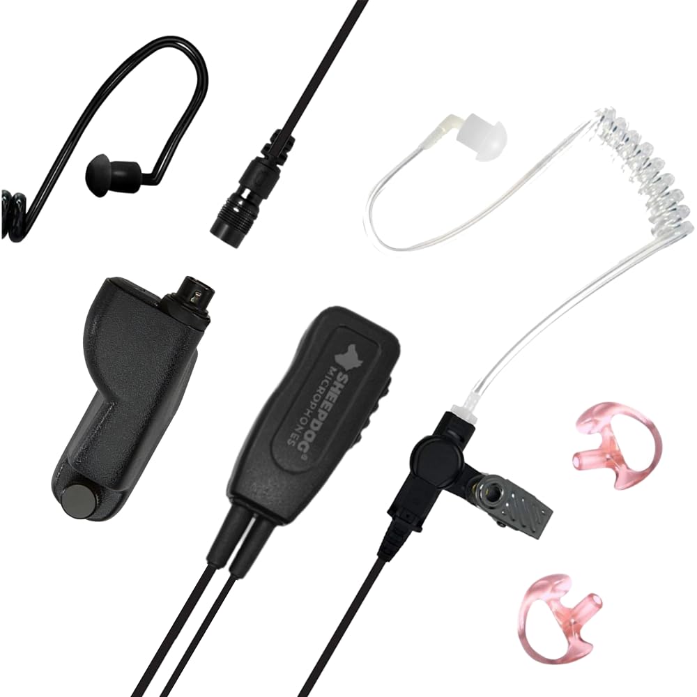 SHEEPDOG MICROPHONES Quick Disconnect Police Lapel Mic - Compatible with Motorola APX 6000/7000/8000/4000 Radios - Law Enforcement Earpiece Headset for Police Officers, Security Guards & First Responders - Perfect for Patrol, Surveillance & Emergency Communication