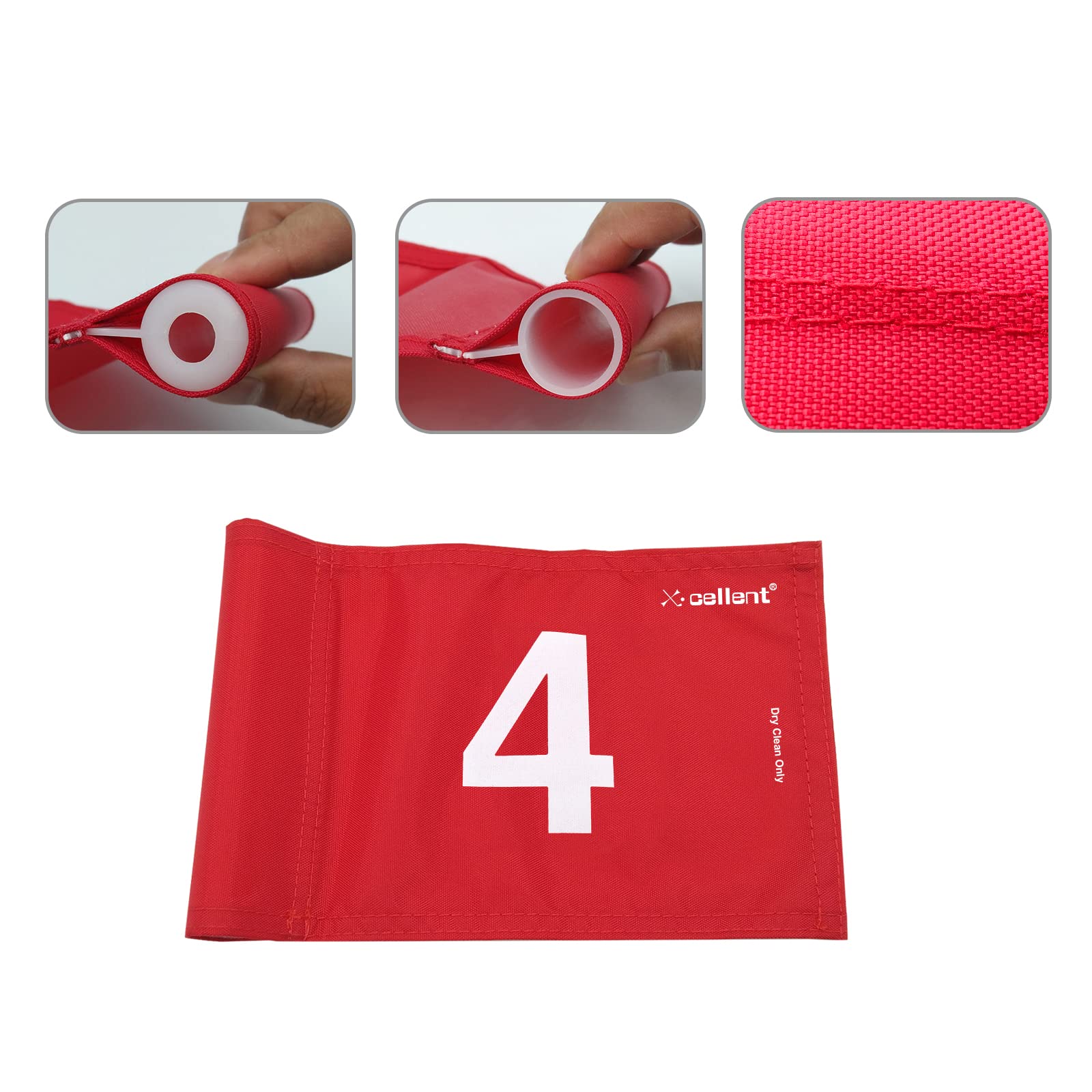 X·CELLENT Portable Mini Golf Putting Green Set with 2-Section Fiberglass Flag Sticks - Practice Golf Hole Cup & Pin Flags for Backyard, Lawn, Office - Perfect Golf Training Aid & Gift Idea for Men Women
