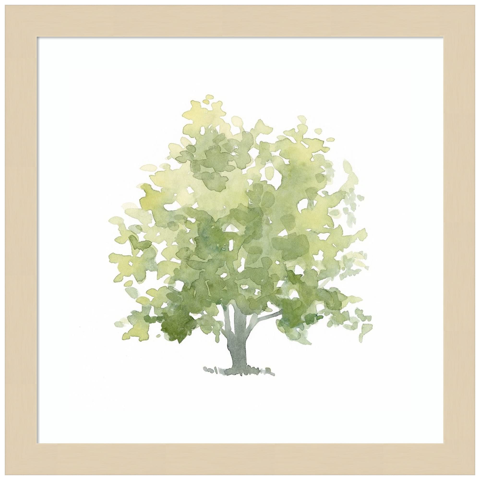 Emma Scarvey Lonely Oak II Wood Framed Wall Art Print - 13x13 Inches, Svelte Natural Frame - Perfect for Living Room, Bedroom & Office Decor