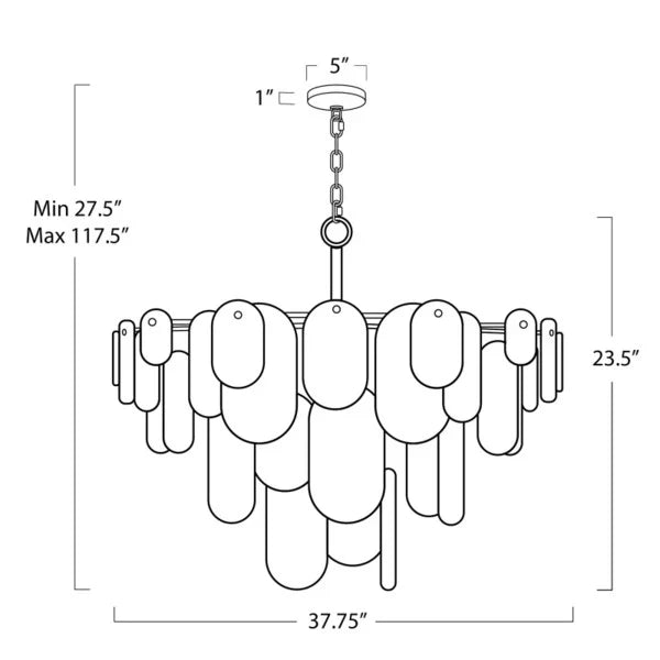 Elegant Evan Crystal Glass Chandelier - Modern Ceiling Light Fixture for Dining Room, Living Room, Bedroom & Entryway | Dimmable LED Lighting for Home Decor & Wedding Venues