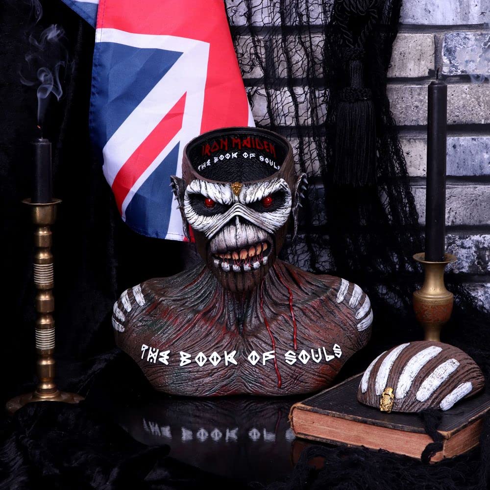 Official Iron Maiden Book of Souls Bust Box - Licensed Collectible Statue (26cm Large, Brown) | Perfect for Metal Music Fans & Home Decor | Great Gift for Rock Memorabilia Collectors