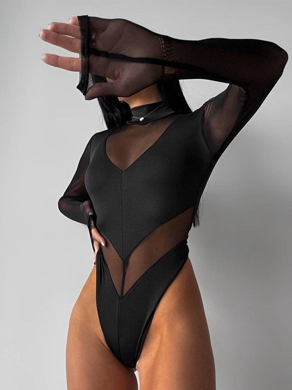 ZASUWA Women's Sexy Sheer Mesh Bodysuit Lingerie - Perfect for Valentine's Day, Date Night & Boudoir Photography