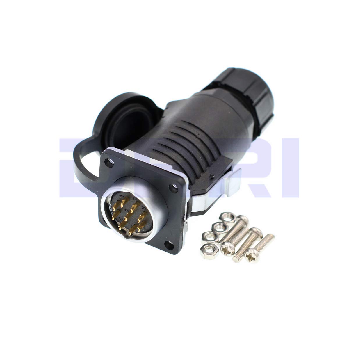 LP20 9 Pin Outdoor Waterproof Bulkhead Quick-Disconnect Power Industrial Circular Connector for Solar Generators, RV Solar Panels - Weatherproof Electrical Connection for Harsh Environments & Off-Grid Power Systems