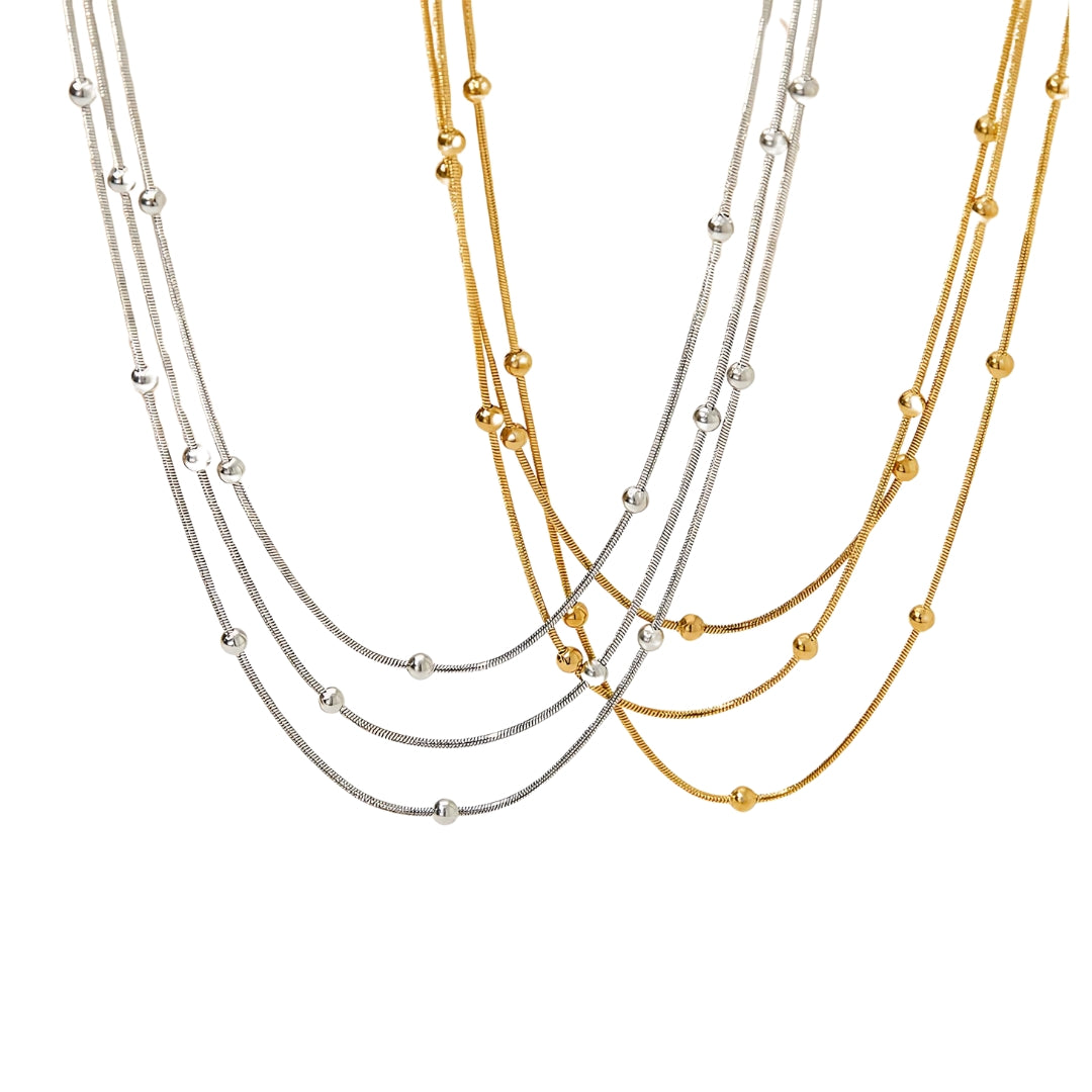 14K Gold Herringbone Beads Chain Necklace for Women - Dainty Layering Jewelry Gift for Her - Perfect for Everyday Wear, Date Night & Special Occasions | JDN6014