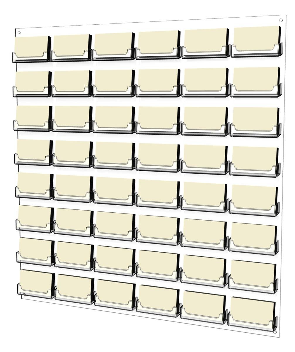 Displays2go 48-Pocket Clear Acrylic Wall Business Card Holder - 0.75