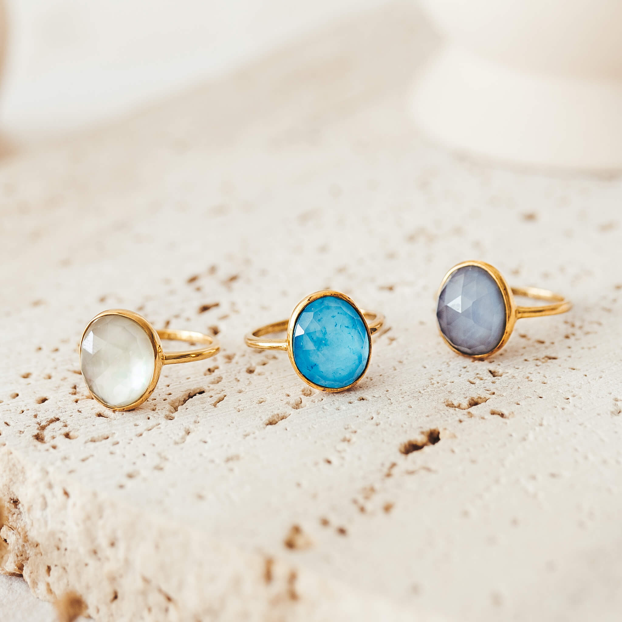 Amalfi Blue Statement Ring - Elegant Window to My Soul Jewelry for Women | Perfect for Parties, Weddings & Special Occasions