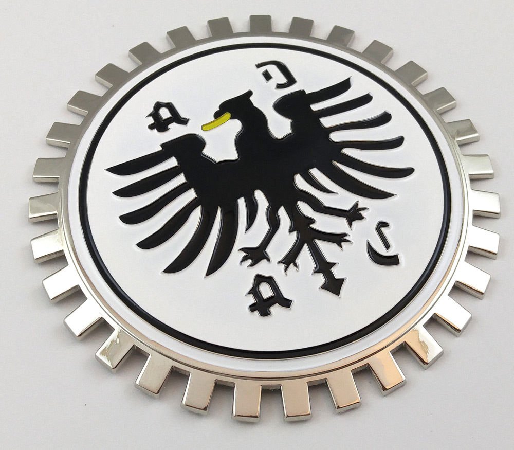 ADAC Grille Badge German Car Club Flag - Durable Metal Emblem for Car, Truck Grill Mount - Perfect for Automotive Enthusiasts & Road Trips