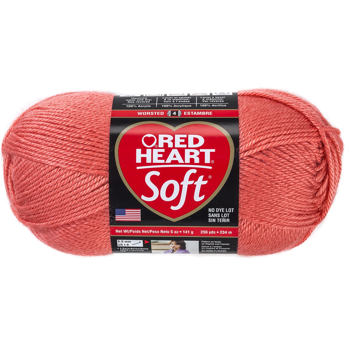 Red Heart Soft Yarn - Premium Coral Color Acrylic Knitting & Crochet Yarn for DIY Crafts, Baby Blankets, Scarves & Home Decor Projects