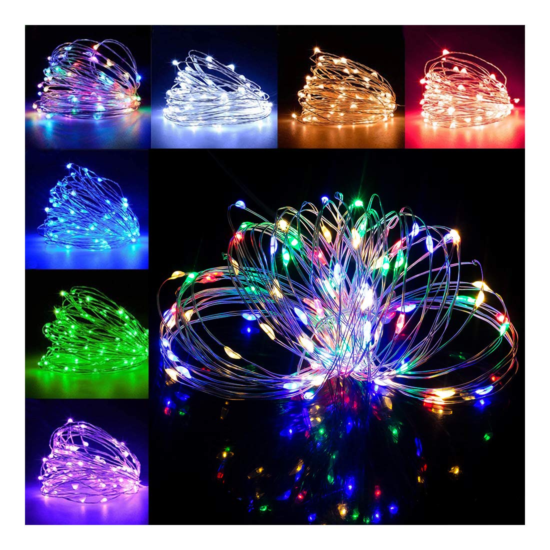 100LEDs 33Ft USB Powered LED Fairy String Lights with Remote - 16 Color Changing Twinkle Firefly Lights for Bedroom, Party, Wedding, Christmas & Patio Decor - Perfect for Indoor/Outdoor Home Decor, Garden Lighting and Holiday Displays