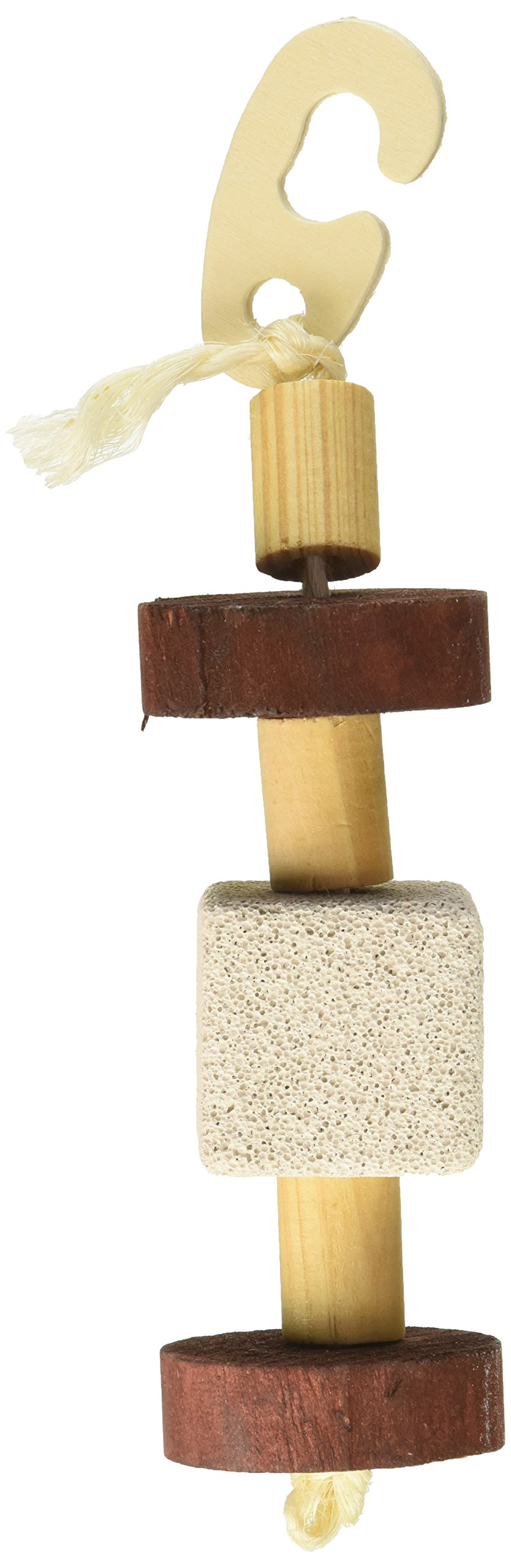 Natural Pumice & Wood Hanging Toys for Birds (3-Pack) - Perfect for Parrots, Cockatiels & Small Pets - Cage Enrichment & Chewing Activity
