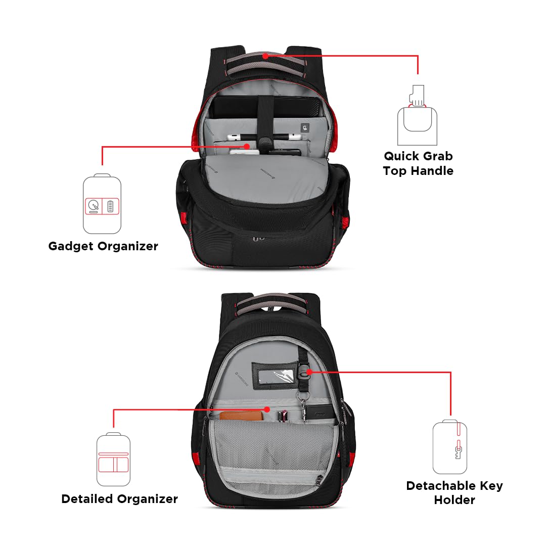 Harissons 45L Business Laptop Backpack for Men & Women - Waterproof Travel Backpack with USB Charging Port & Rain Cover - Perfect for Office, Commuting & Weekend Trips - Sirius Black Weekender Bag