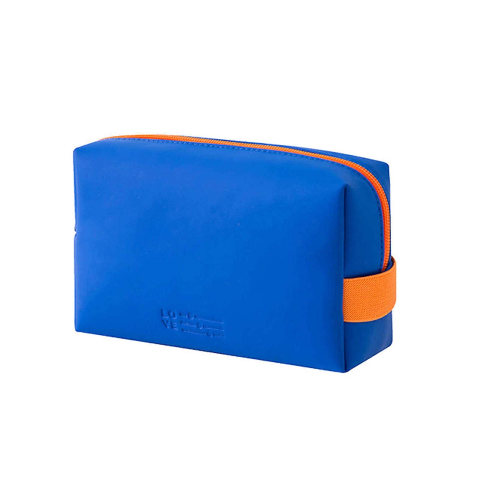 Stylish PU Leather Makeup Bag - Portable Cosmetic Organizer with Brush Holder for Travel & Storage (Blue) | Perfect for Travel, Home, and Professional Makeup Artists