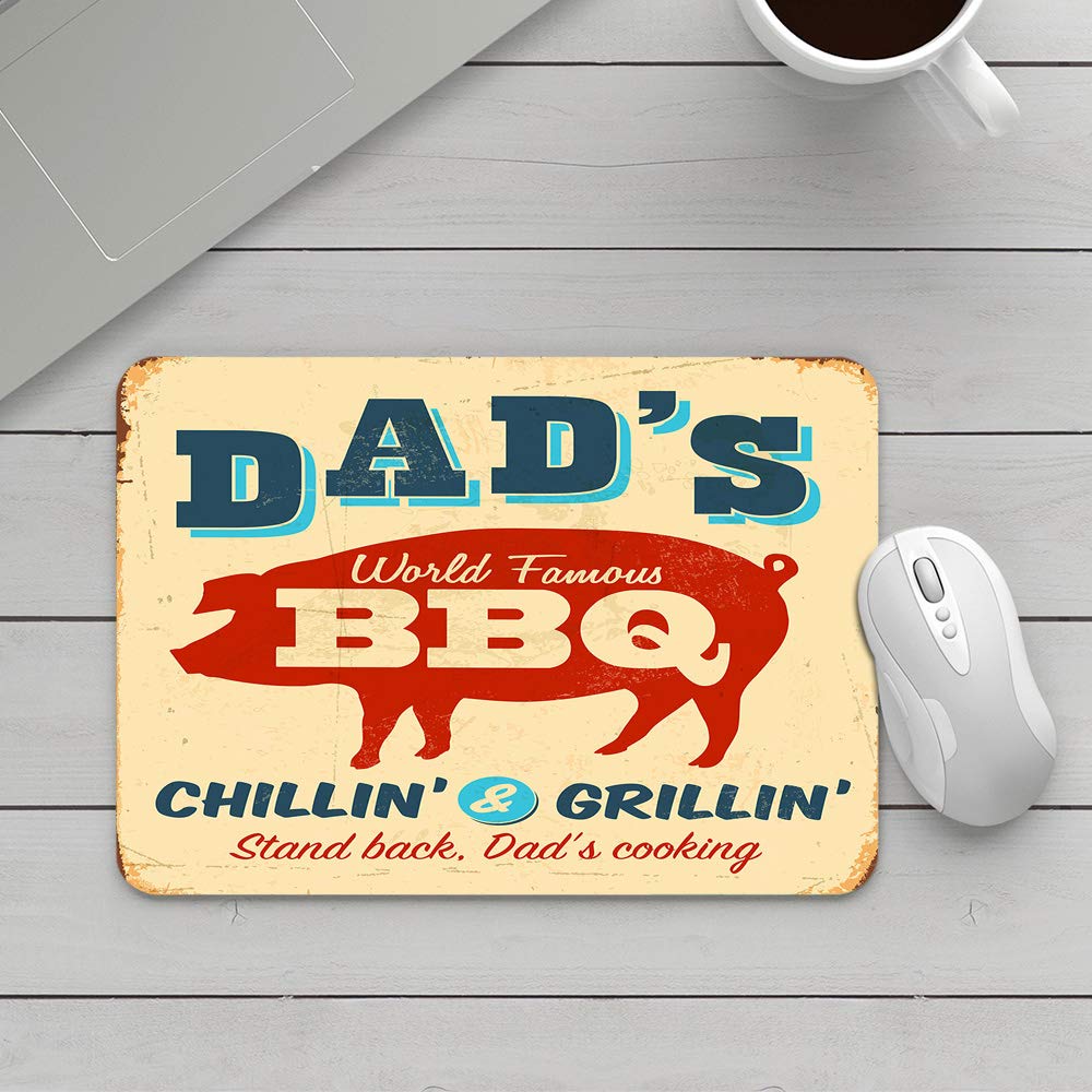 EKOBLA Non-Slip Rubber Base Mouse Pad - 9.5x7.9 Inch Large Gaming Mousepad for PC & Laptop with Fun BBQ Dad Cooking Pig Design - Perfect for Office, Home, Gaming & Father's Day Gifts
