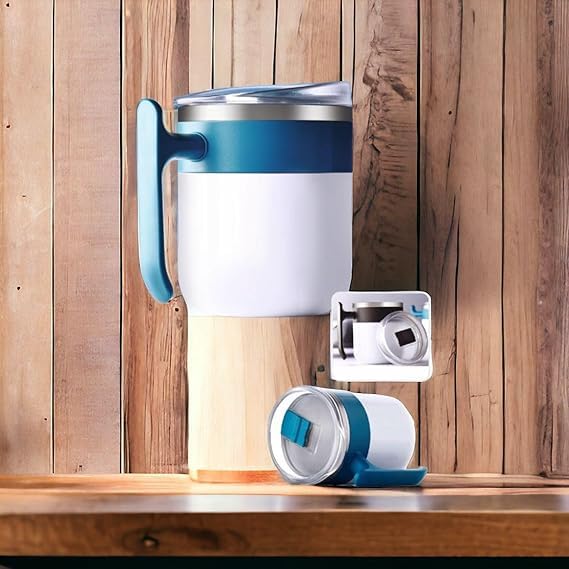 Insulated Stainless Steel Coffee Mug with Lid - Double Wall Vacuum Travel Tumbler for Hot Tea, Milk & Beverages - Perfect for Home, Office, Restaurant & Gifts (1-Pack)