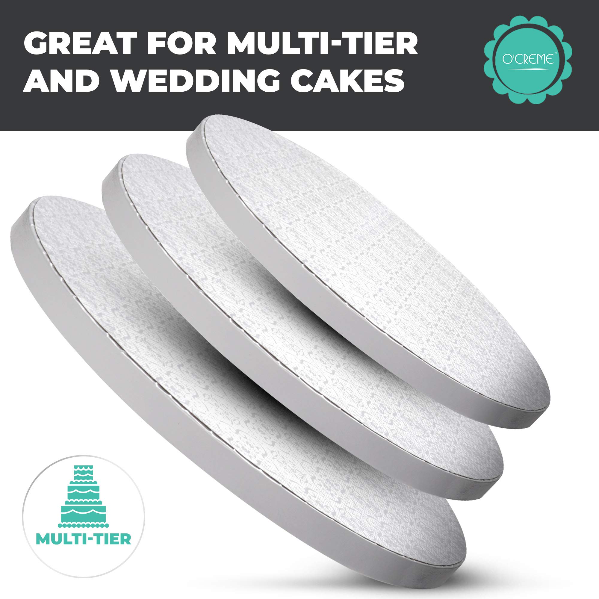 O'Creme White Round Cake Boards 16
