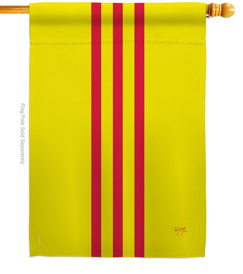 Breeze Decor H108236 South Vietnam Nationality Decorative Vertical House Flag - 28