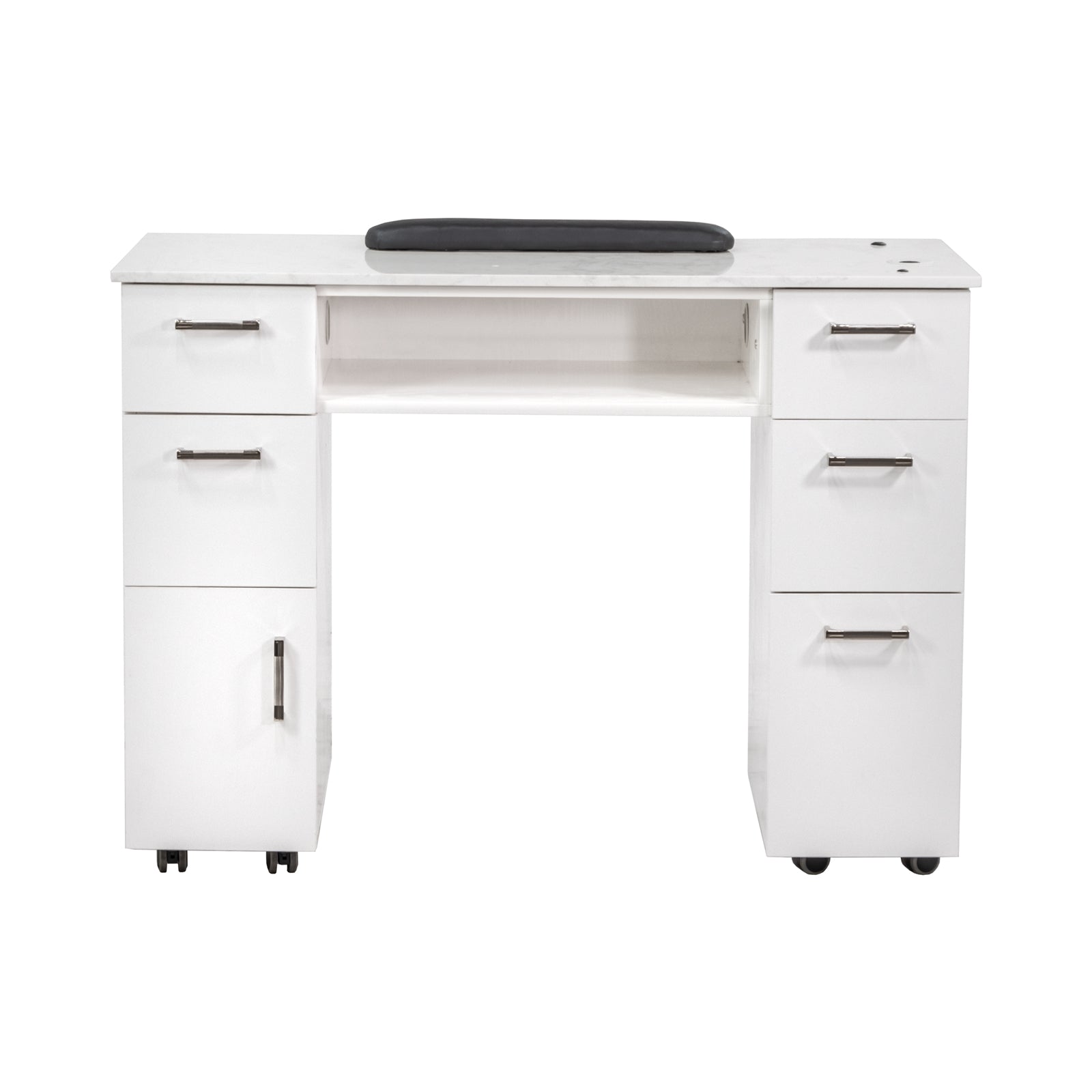 Drexel Tufted Single Manicure Table - Professional Nail Salon Furniture for Pedicure & Manicure Services - Perfect for Home Spa, Beauty Salons & Nail Studios
