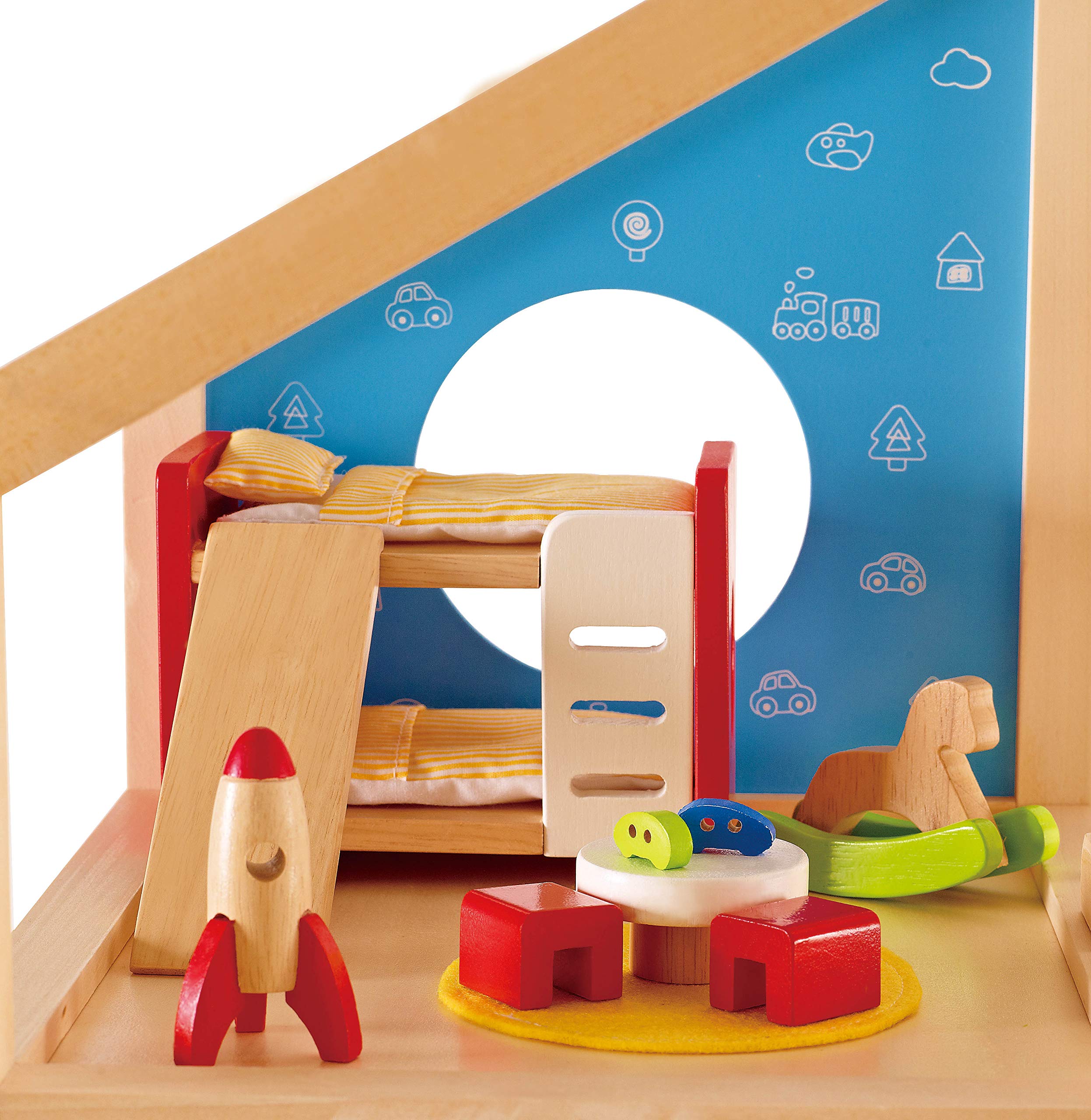 Hape 1:12 Scale Wooden Dollhouse Furniture Set with Accessories for Kids - Perfect for Children's Room Decor, Playtime & Miniature Dollhouse Scenes