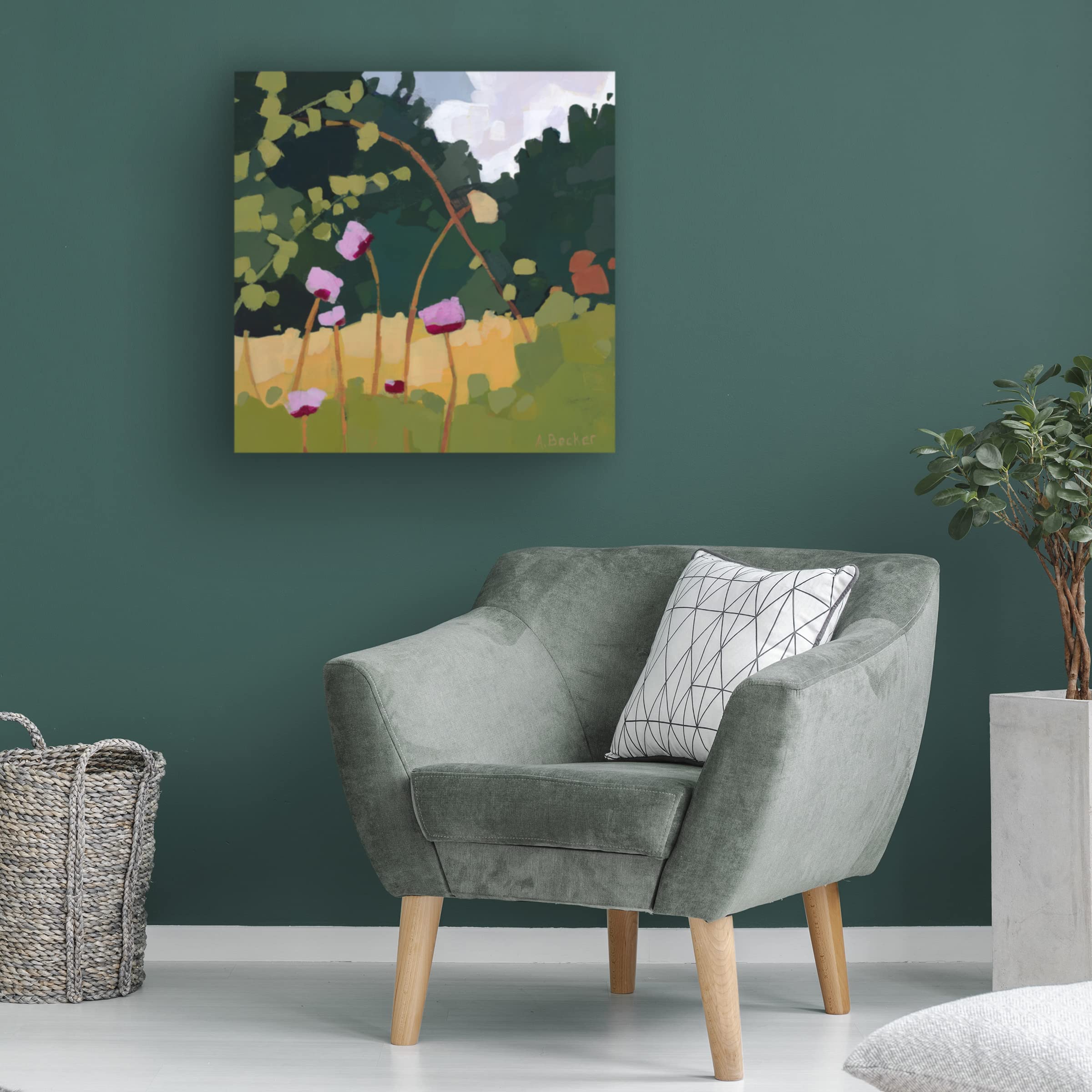 Anne Becker 'Thistles' Canvas Wall Art Print - Floral Botanical Home Decor for Living Room, Bedroom & Office - Trademark Fine Art Collection