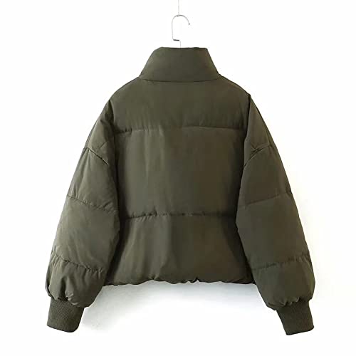 Women's Winter Puffer Down Jacket - Long Sleeve Full Zip Hooded Coat with Pockets, Oversized Short Padded Parka for Cold Weather - Perfect for Snowboarding, Skiing & Daily Winter Wear