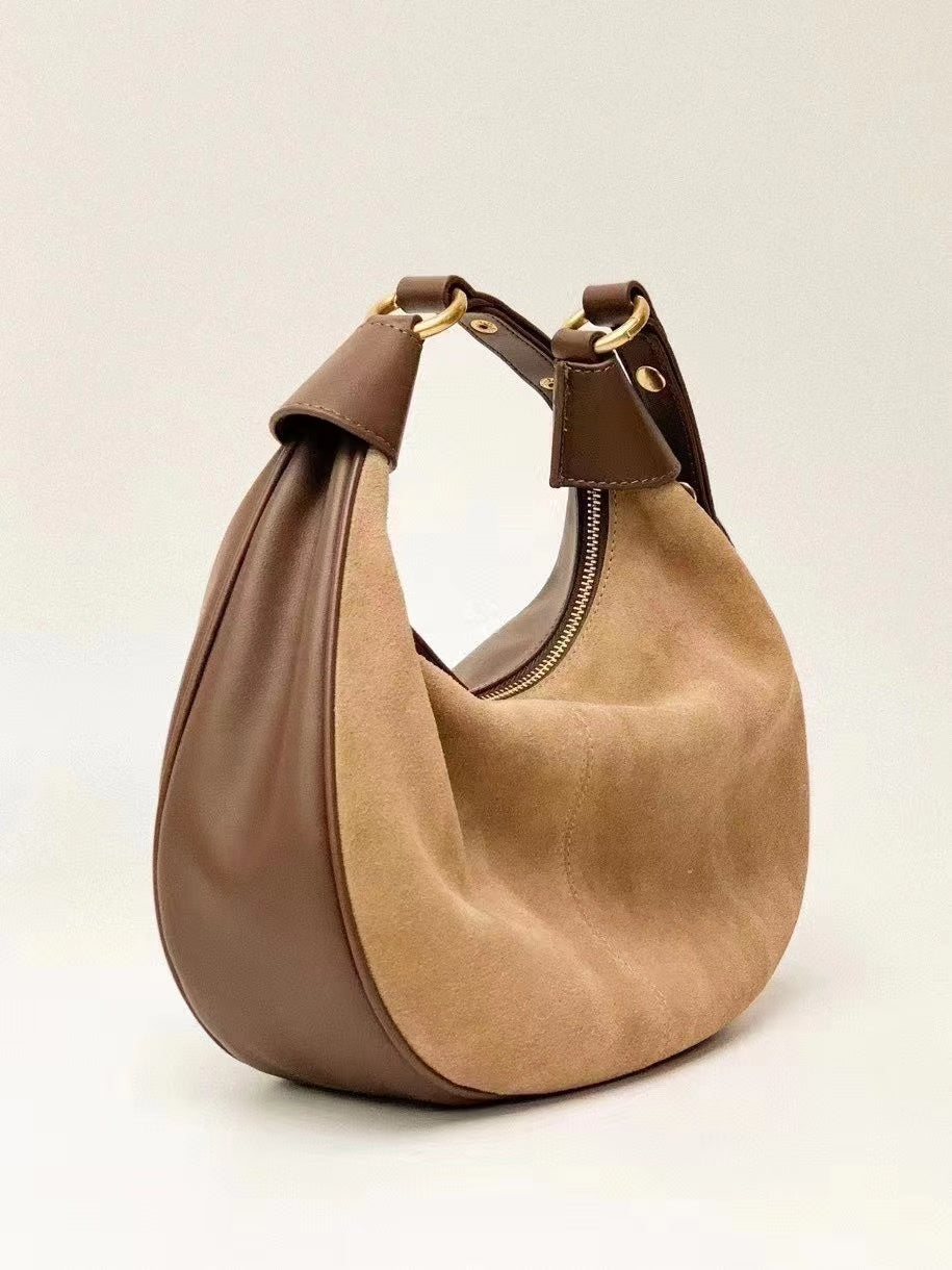 Stylish Semi-Circle Soft Leather Tote Bag for Women - Lightweight & Durable Handbag for Work, Travel & Everyday Use