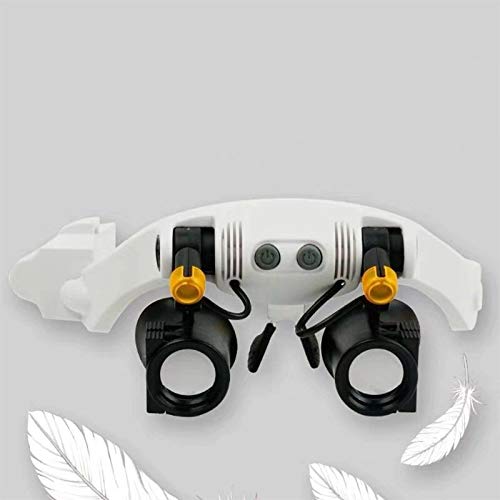 LED Magnifying Glasses with Double Lens - 5X & 10X Magnification for Watch Repair, Jewelry Making & Electronics Work - Hands-Free Illuminated Eyewear for Precision Tasks
