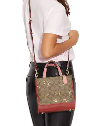 Coach Dempsey Tote 22 in Signature Canvas with Dancing Kitten Print - Stylish Designer Handbag for Women, Perfect for Work, Travel & Everyday Use